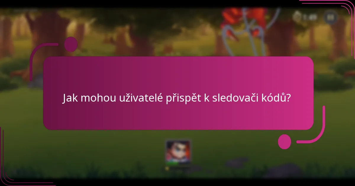 Jak mohou uživatelé přispět k sledovači kódů?