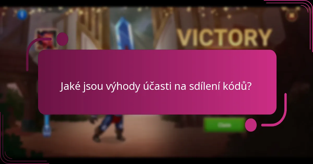 Jaké jsou výhody účasti na sdílení kódů?