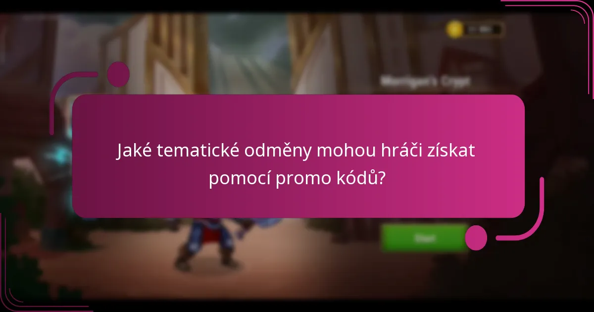Jaké tematické odměny mohou hráči získat pomocí promo kódů?